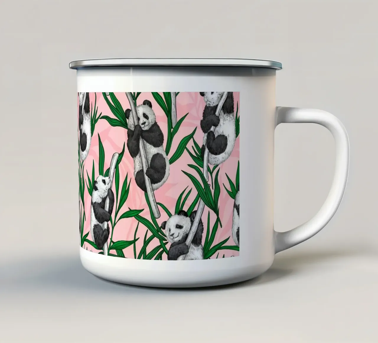 Cuccioli di panda tazza in smalto da Painted Nature