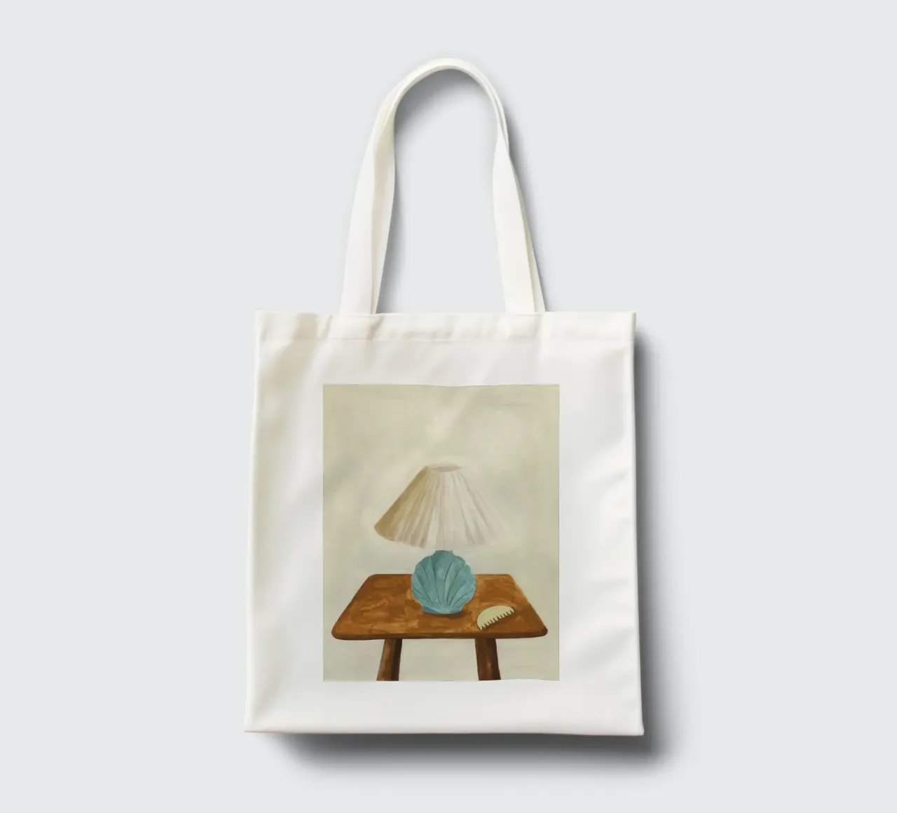 Shell Lamp with Comb borsa in juta da Isabelle Vandeplassche