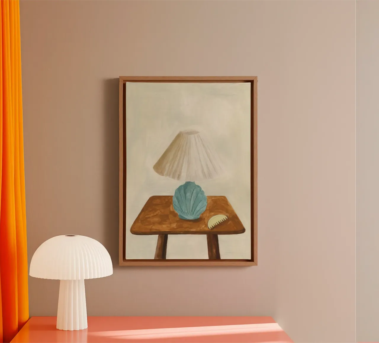 Shell Lamp with Comb tela con Cornice a cassetta da Isabelle Vandeplassche