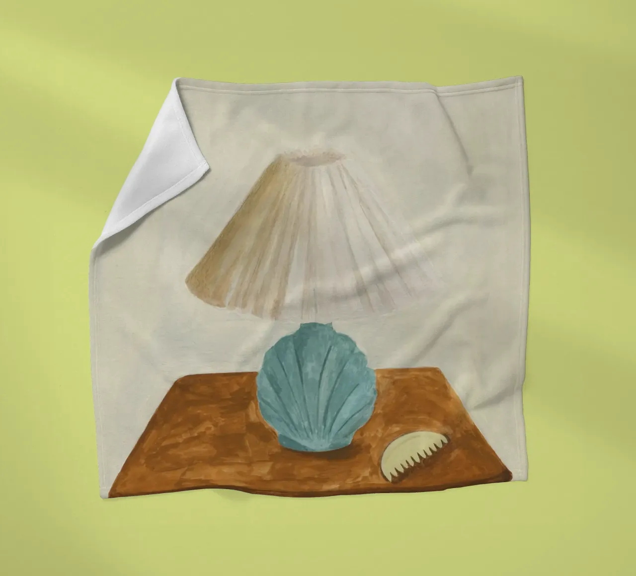 Shell Lamp with Comb coperta in pile da Isabelle Vandeplassche