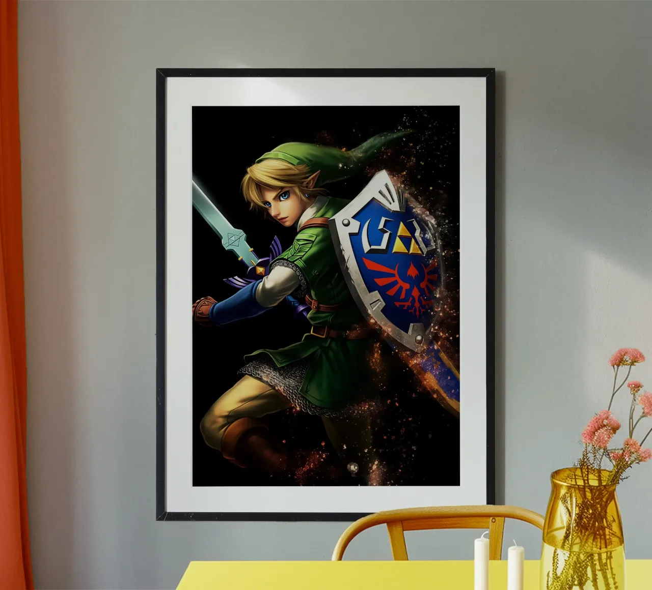 Link La leggenda di Zelda poster con telaio in plastica da Fleur de Lys
