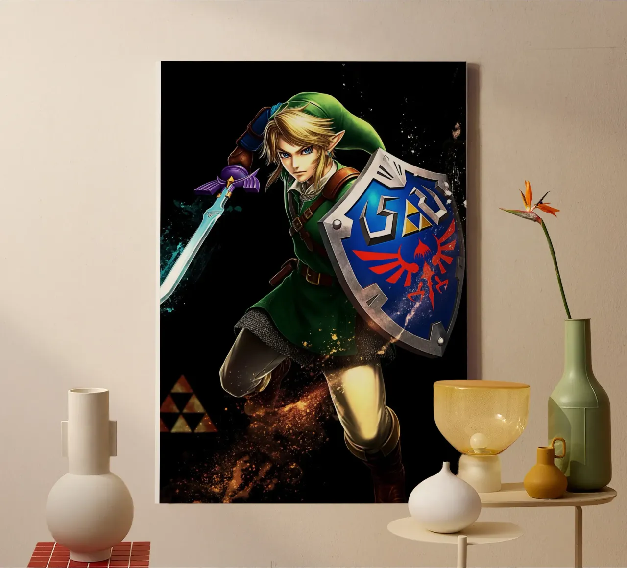 Link The Legend of Zelda canvas with Floater frame by Fleur de Lys