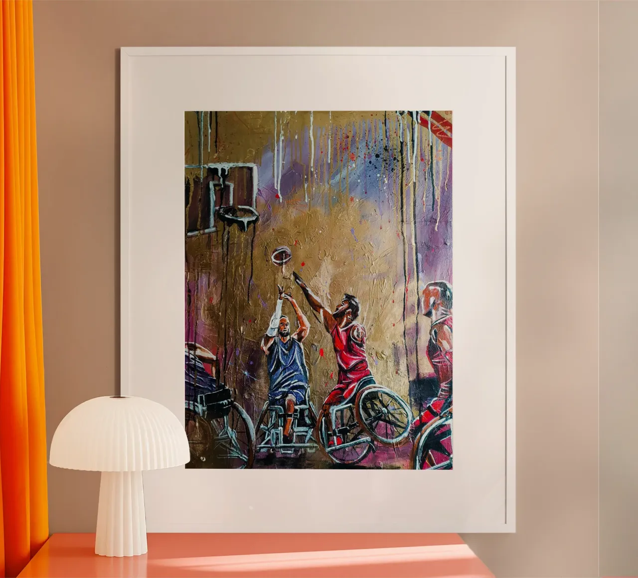 Rollstuhl-Basketball poster con telaio in legno da Hirschbild