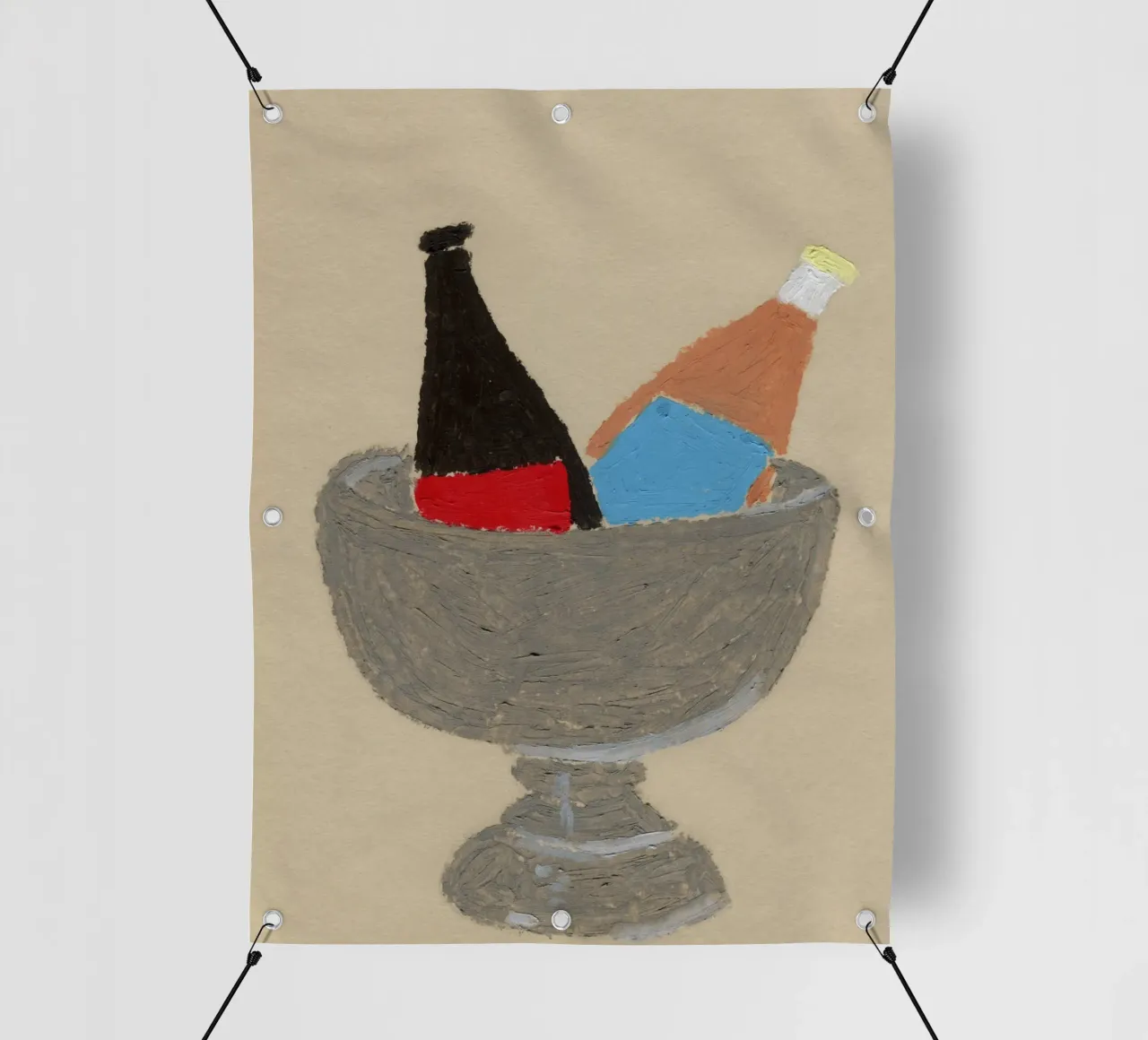 Two Bottles telo in pvc da Isabelle Vandeplassche