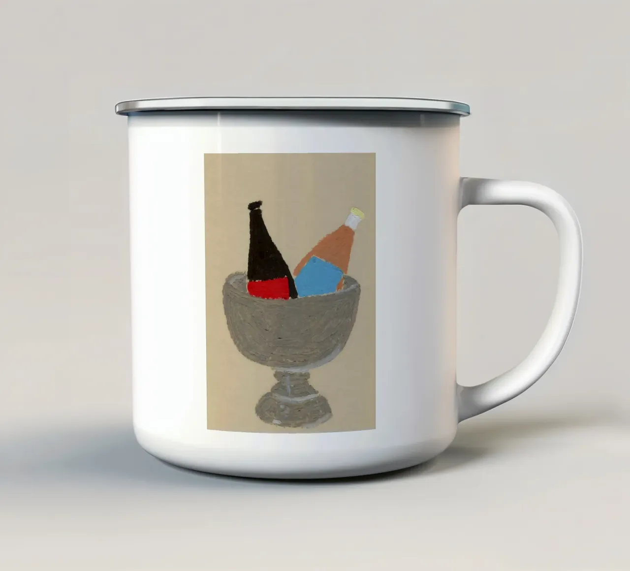 Two Bottles tazza in smalto da Isabelle Vandeplassche