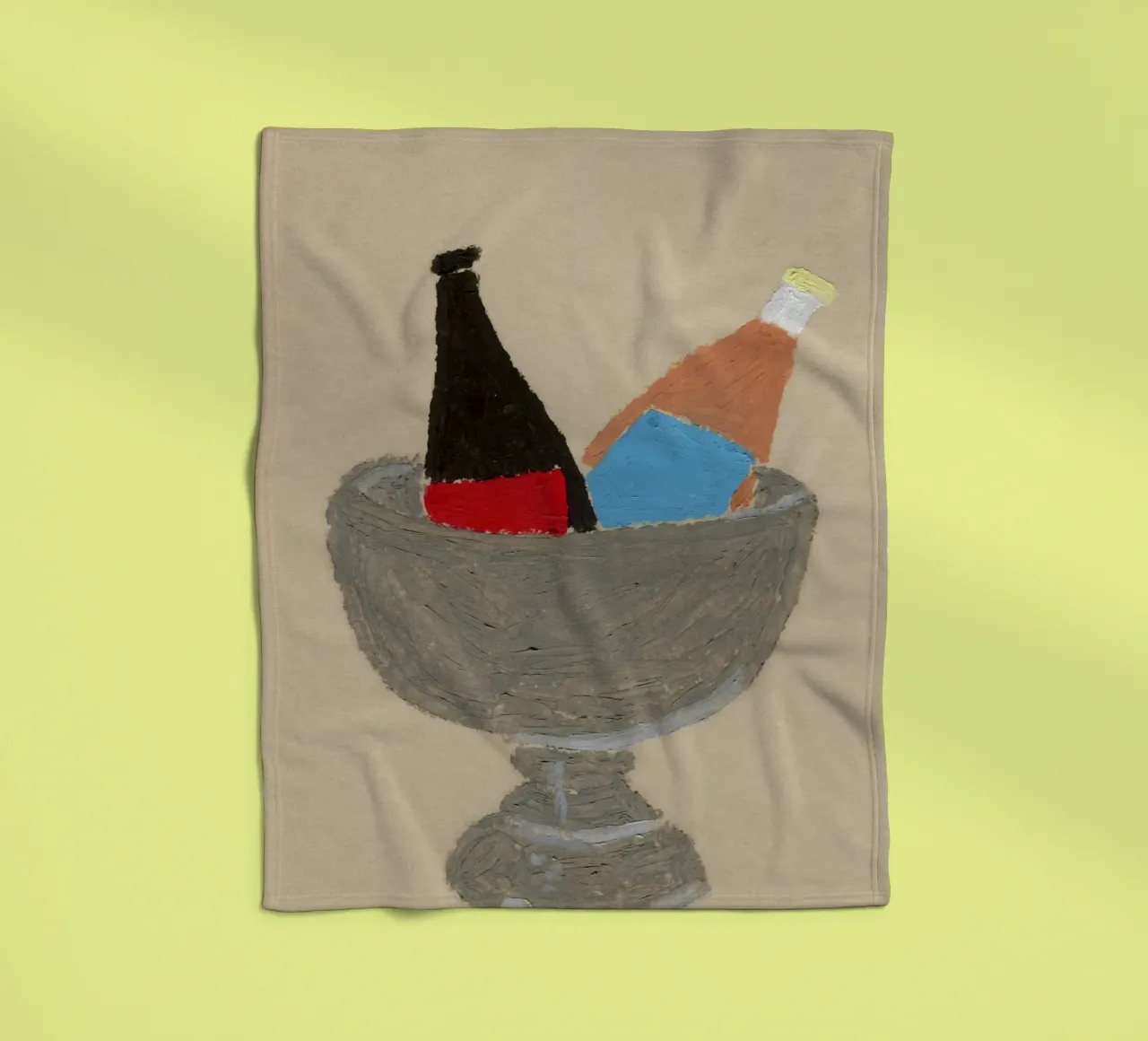 Two Bottles coperta in pile da Isabelle Vandeplassche