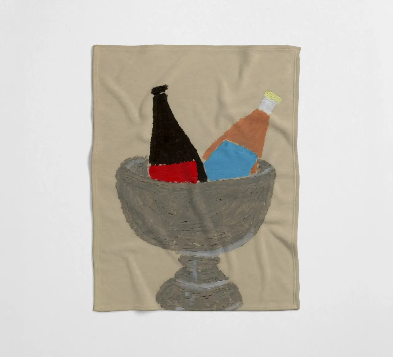 Two Bottles coperta in pile da Isabelle Vandeplassche