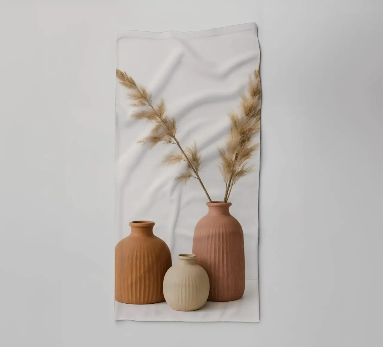 Three Vases with Pampas Grass towel by DesignDoodle