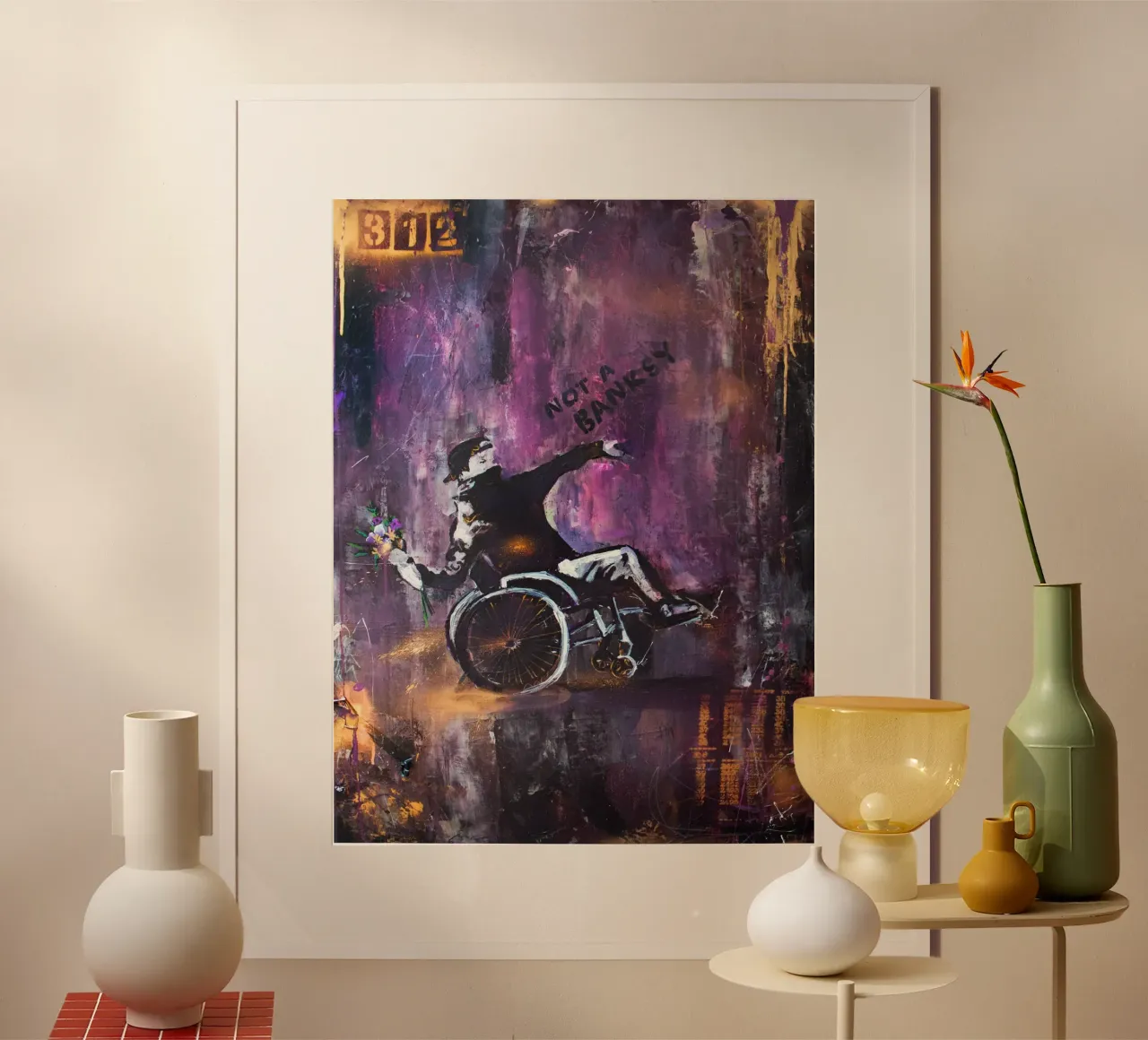 Not a Banksy poster con telaio in plastica da Hirschbild