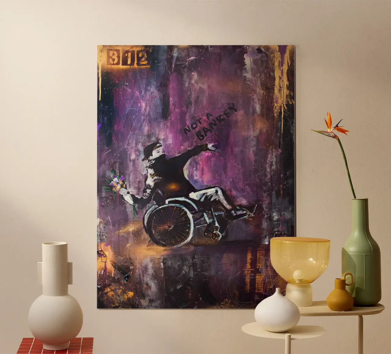 Not a Banksy poster con telaio in plastica da Hirschbild