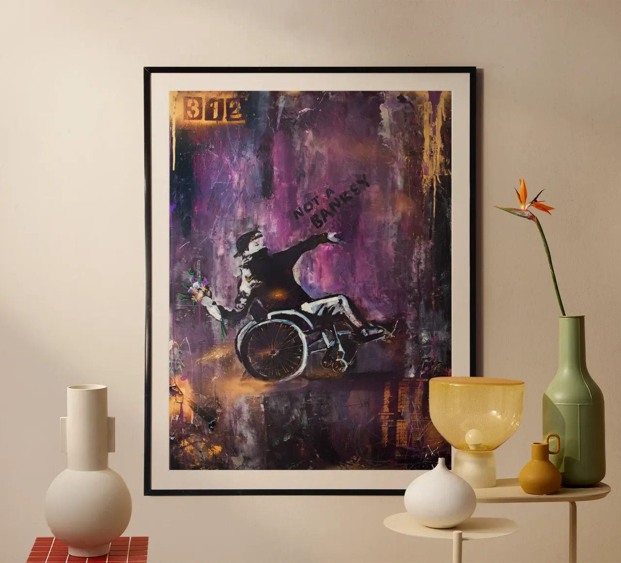 Not a Banksy poster con telaio in plastica da Hirschbild