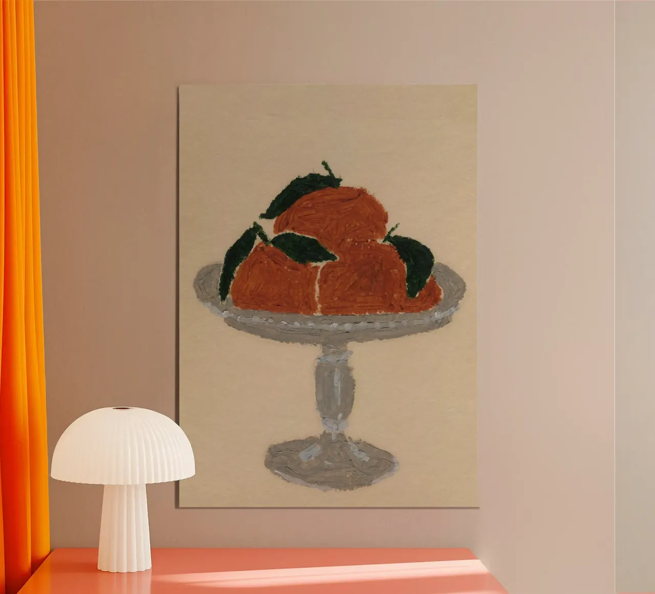 Bowl with 3 Oranges poster con telaio in alluminio da Isabelle Vandeplassche