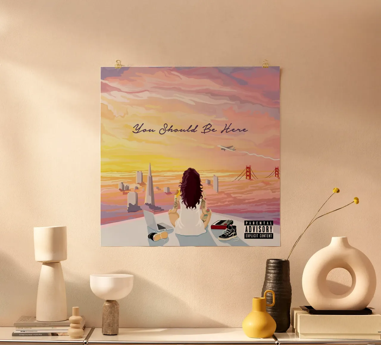 Kehlani - Dovresti essere qui poster con telaio in legno da eliouxence