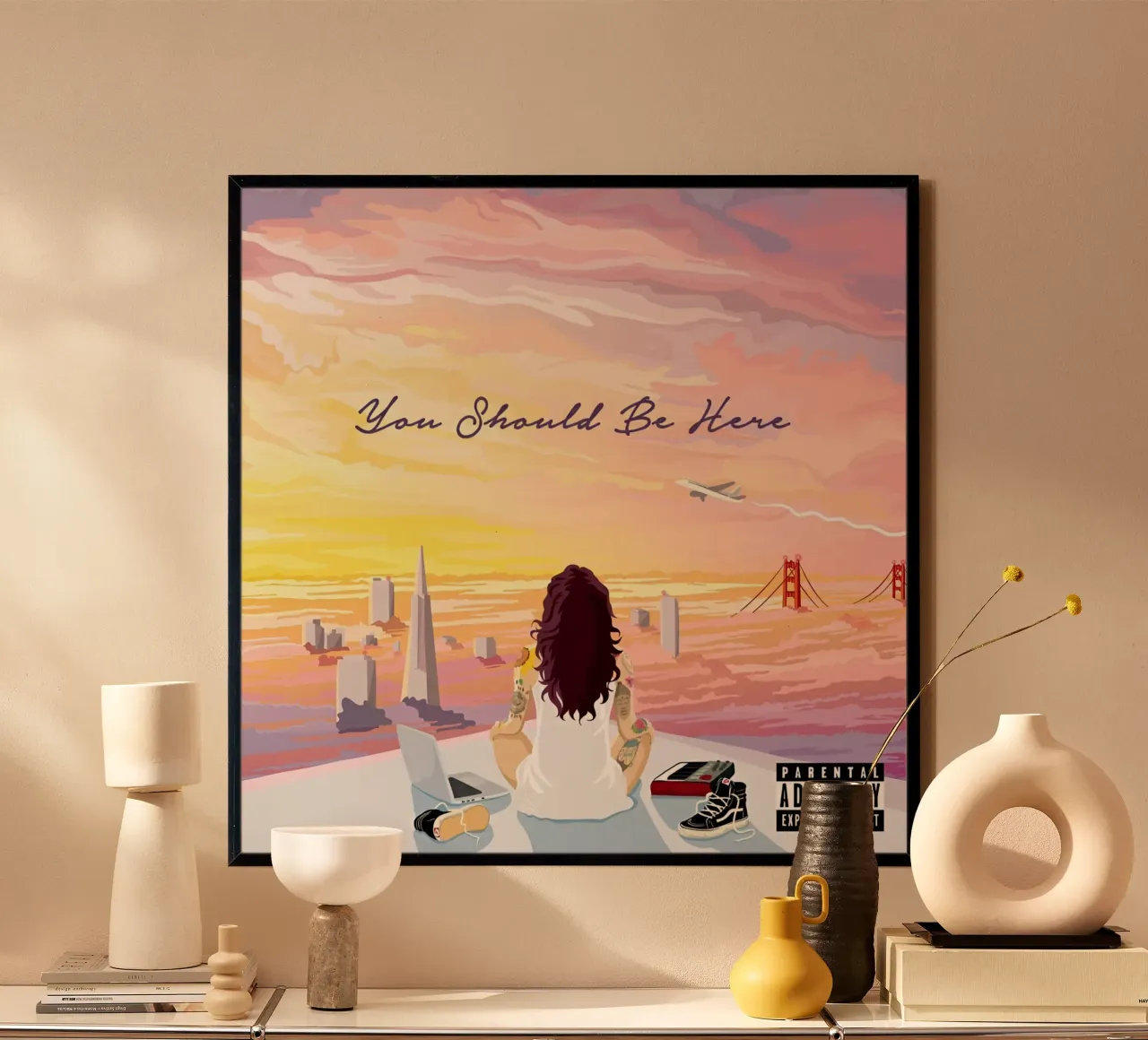 Kehlani - Dovresti essere qui poster con telaio in legno da eliouxence