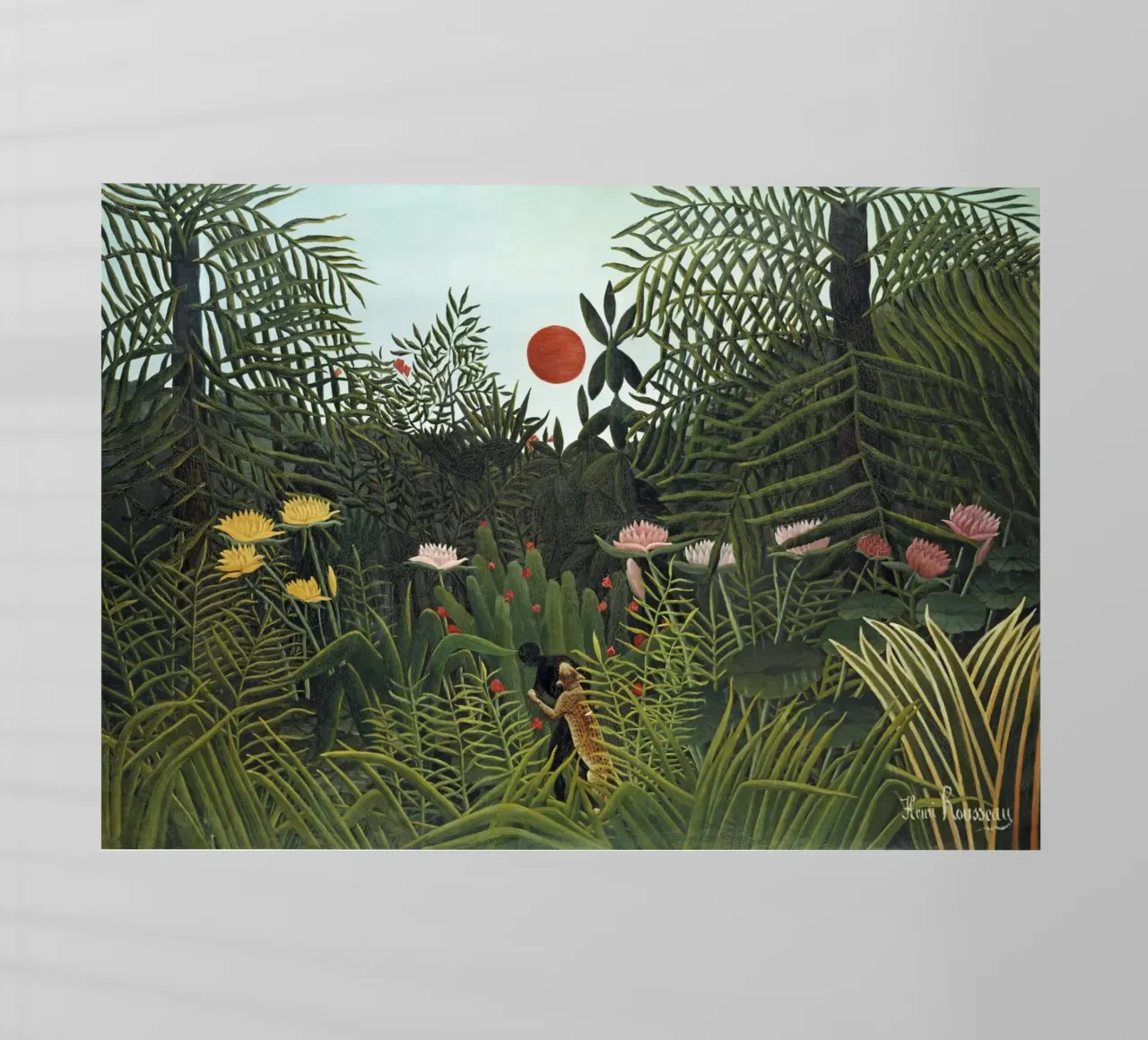 Foresta vergine con tramonto di Henri Rousseau pellicola backlit da Jolie Prints