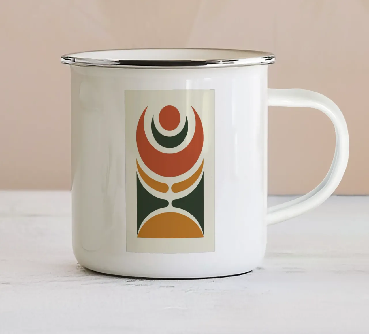 Crescent Moon with Flowing Bands tazza in smalto da LisaArtes