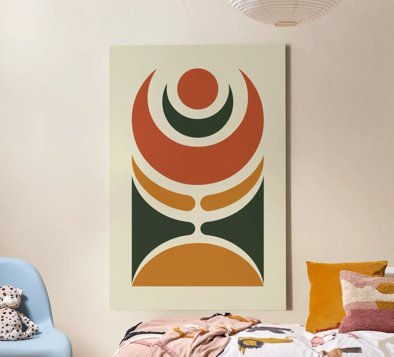 Crescent Moon with Flowing Bands tela con Cornice a cassetta da LisaArtes