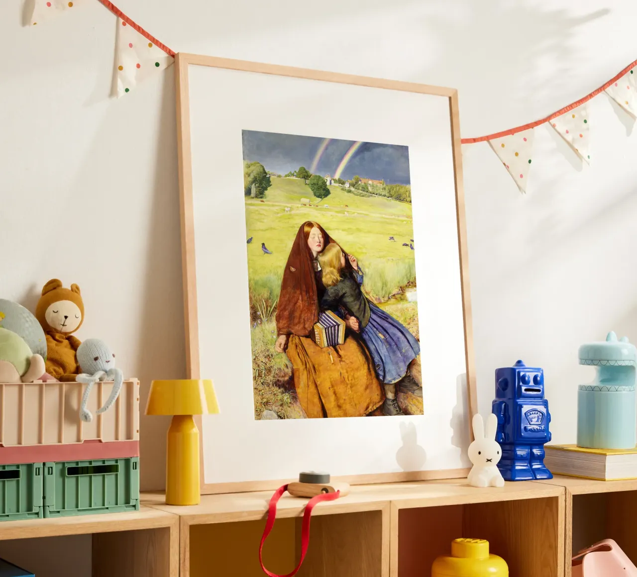 La ragazza cieca di John Everett Millais (1856) poster con telaio in plastica da Jolie Prints