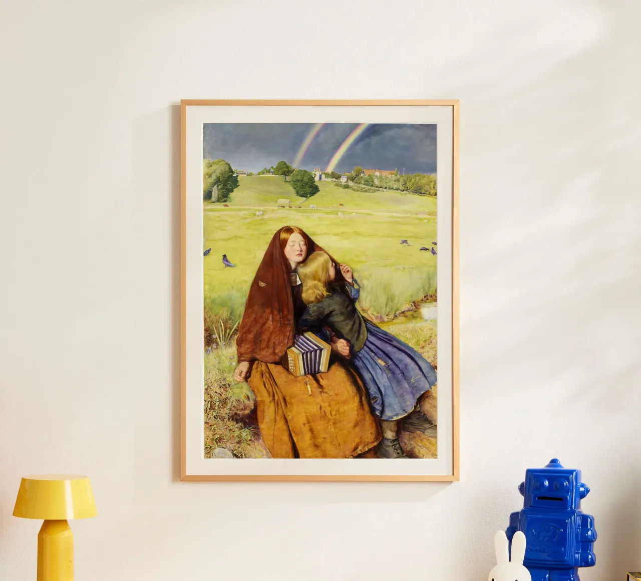 La ragazza cieca di John Everett Millais (1856) poster con telaio in plastica da Jolie Prints