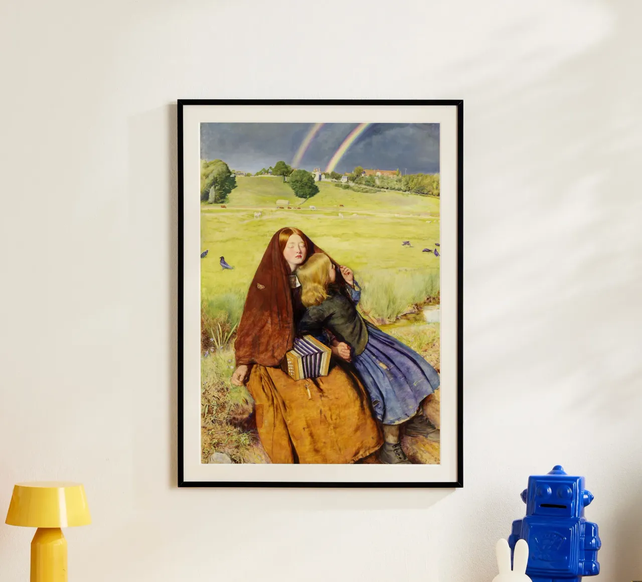 La ragazza cieca di John Everett Millais (1856) poster con telaio in plastica da Jolie Prints