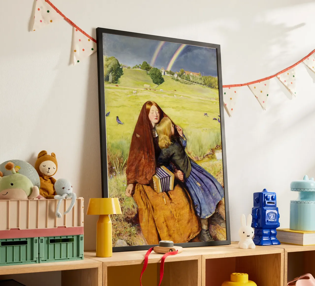 La ragazza cieca di John Everett Millais (1856) poster con telaio in plastica da Jolie Prints