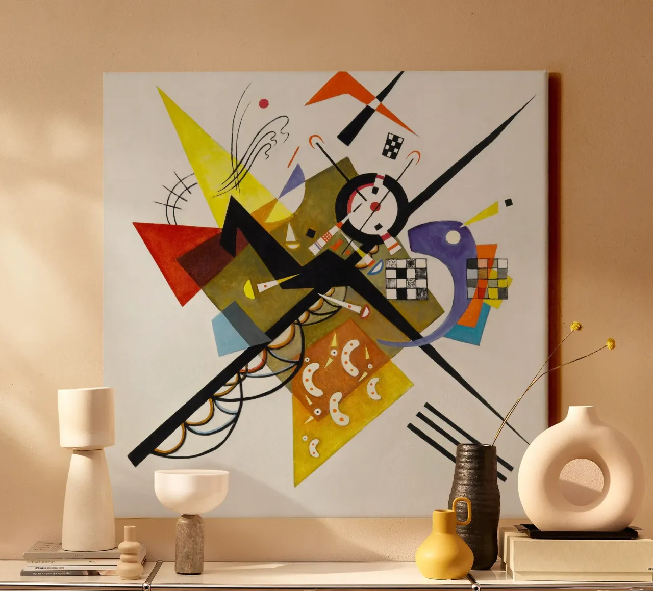 Sul bianco II di Wassily Kandinsky (1923) tela con Cornice a cassetta da Art History