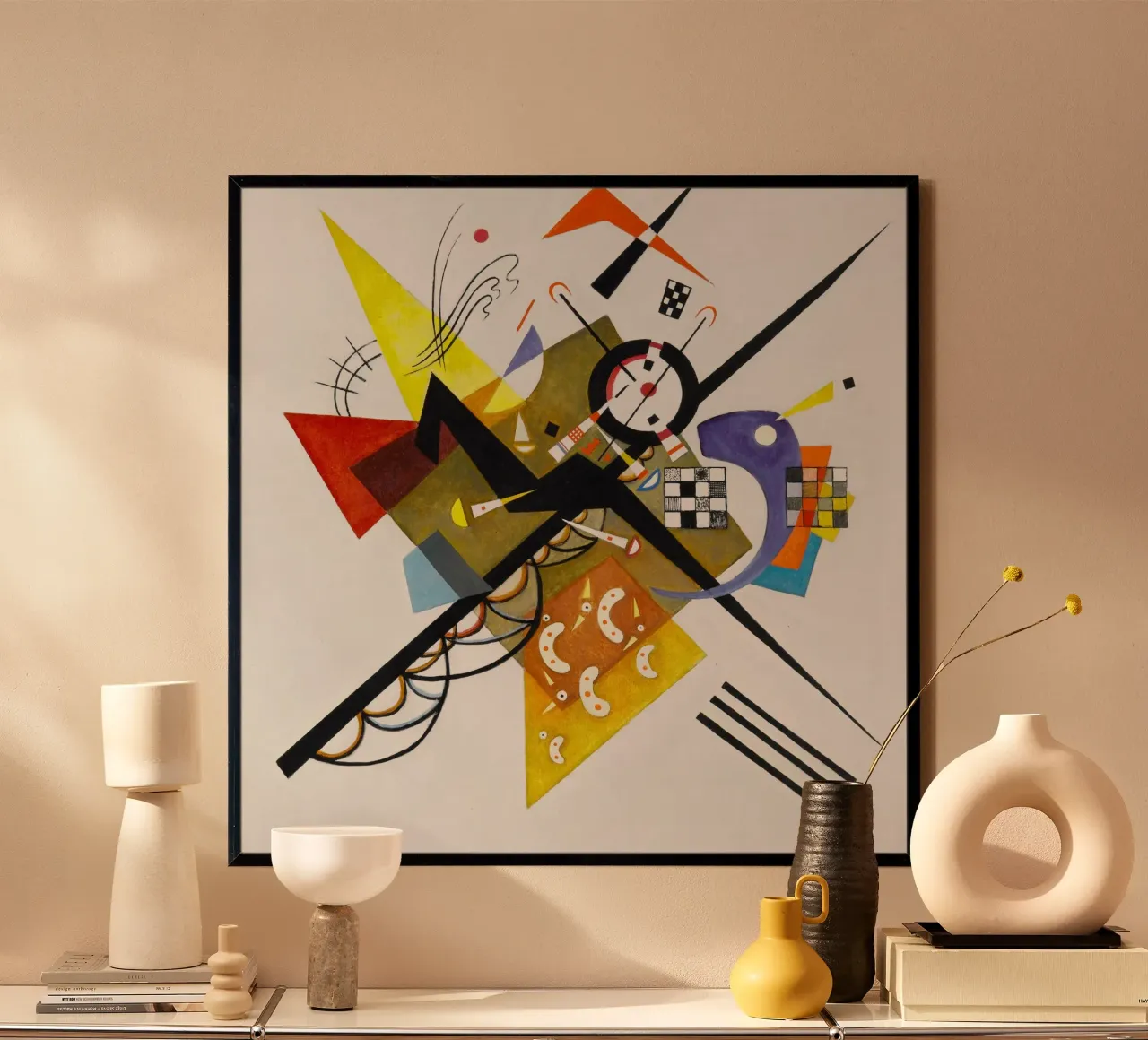 Sul bianco II di Wassily Kandinsky (1923) poster con telaio in legno da Art History