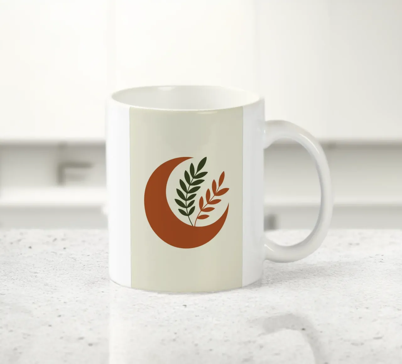 Crescent Moon with Wild Sprigs 1 tazza in ceramica da LisaArtes