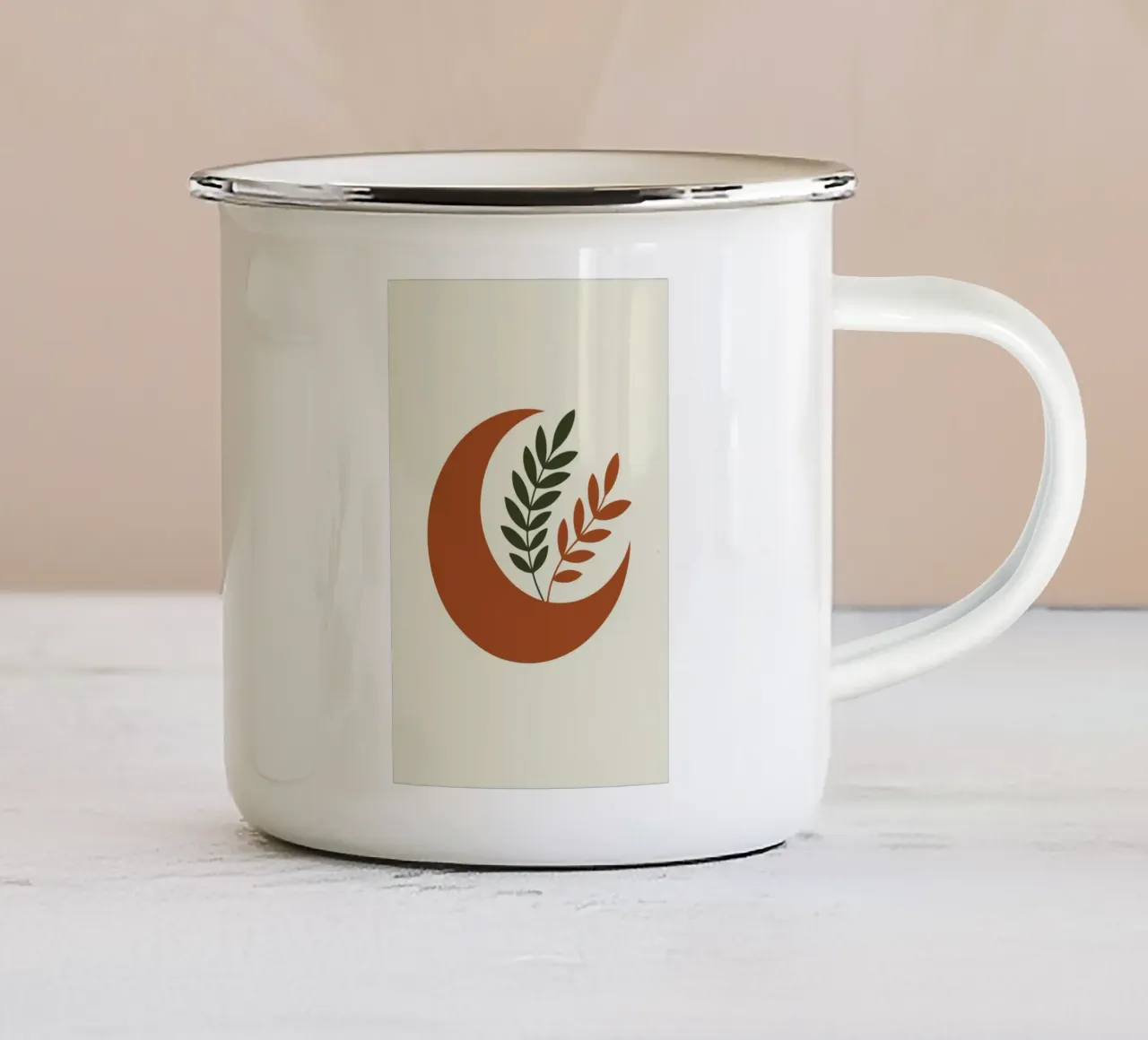 Crescent Moon with Wild Sprigs 1 tazza in smalto da LisaArtes