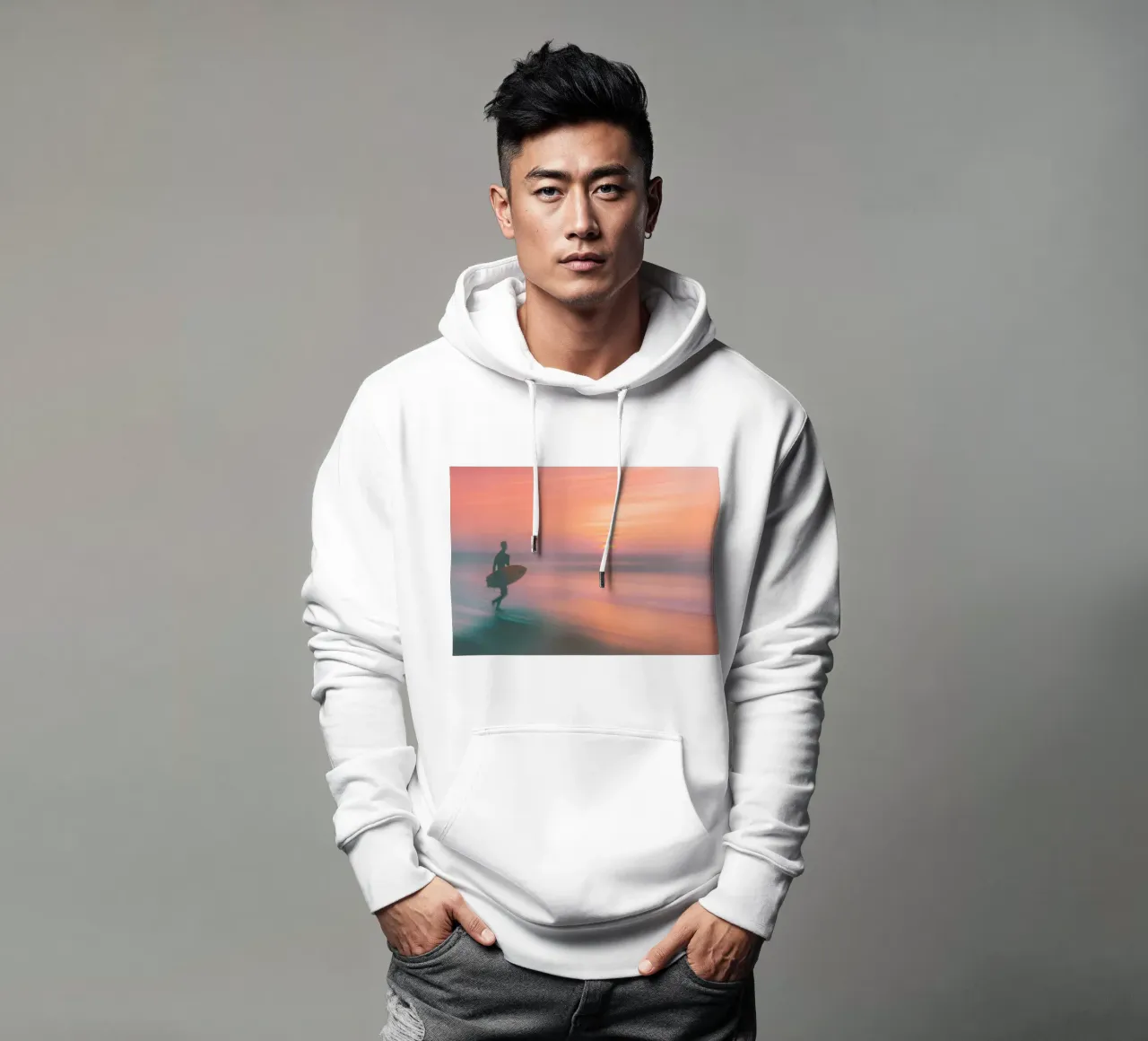 Le Surfeur Seul felpa con cappuccio da ICONICA Art Studio