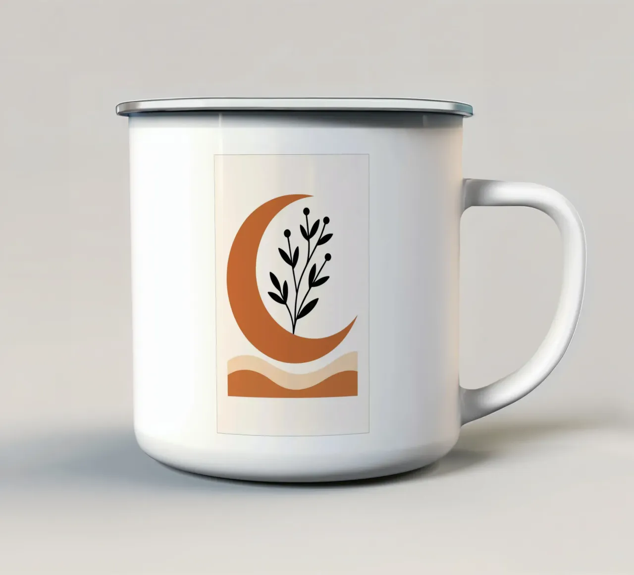 Crescent Moon with Wild Sprigs tazza in smalto da LisaArtes