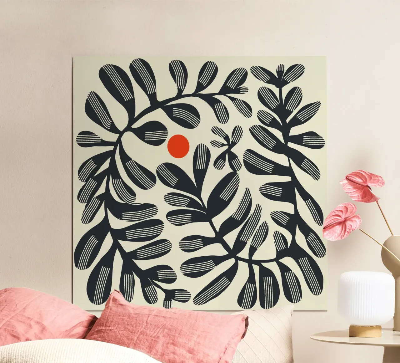 Fogliame e sole poster con telaio in alluminio da Little Dean