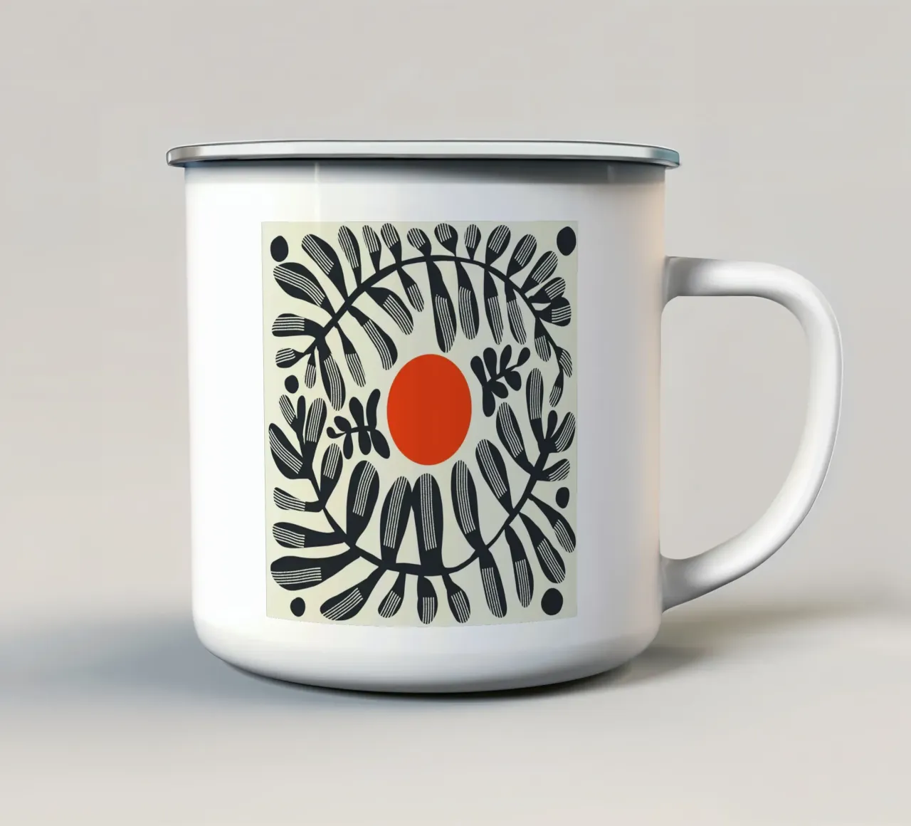 Fogliame e sole 02 tazza in smalto da Little Dean