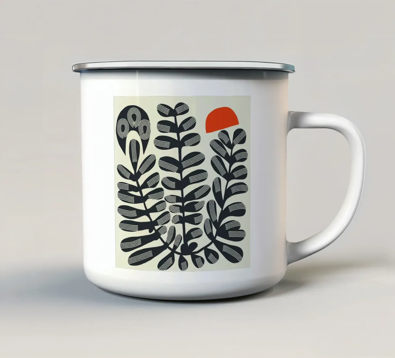 Fogliame e sole 03 tazza in smalto da Little Dean