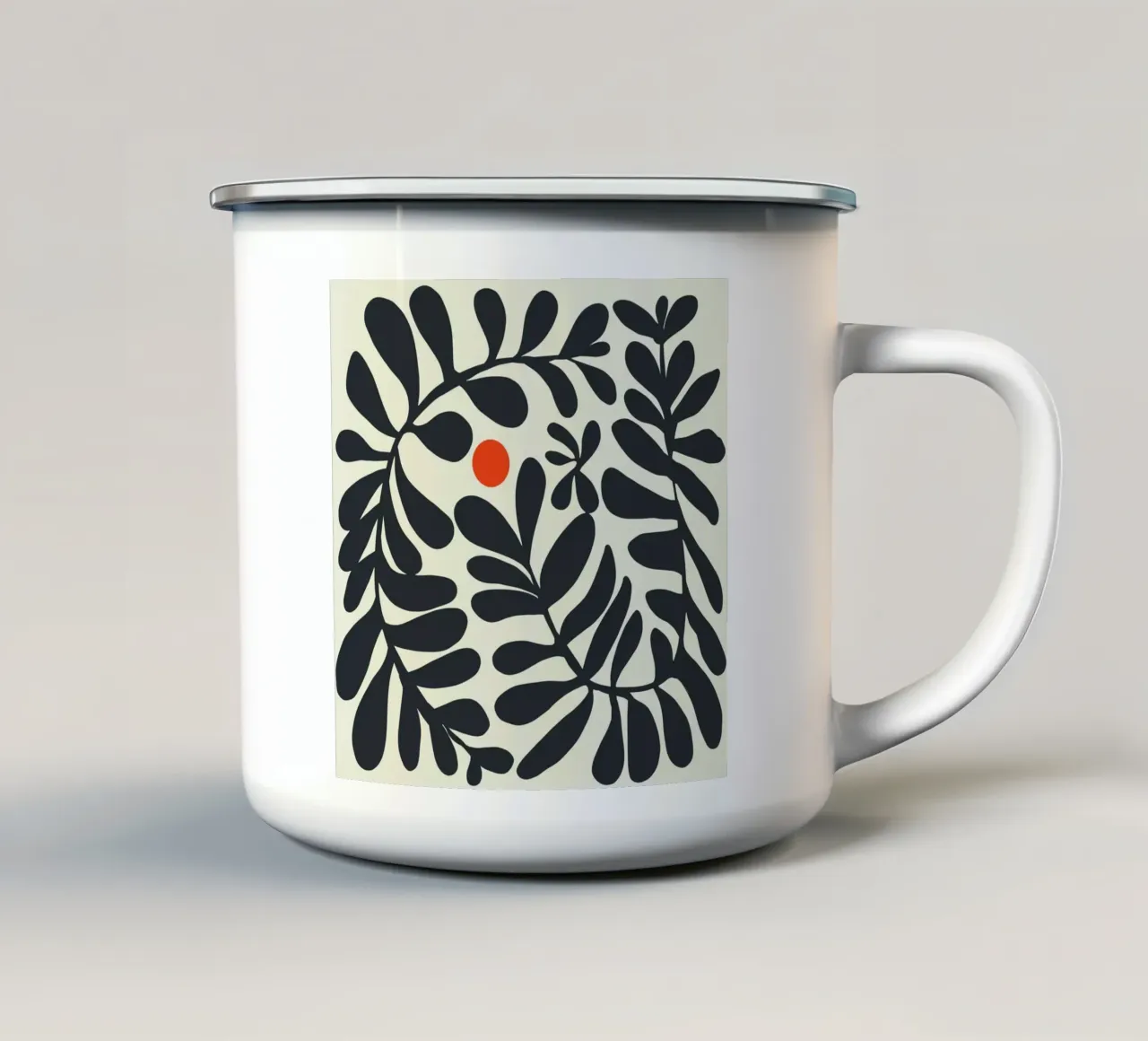 Fogliame e sole 04 tazza in smalto da Little Dean