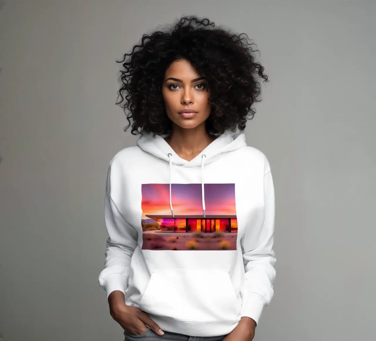 Californian Vibes felpa con cappuccio da ICONICA Art Studio