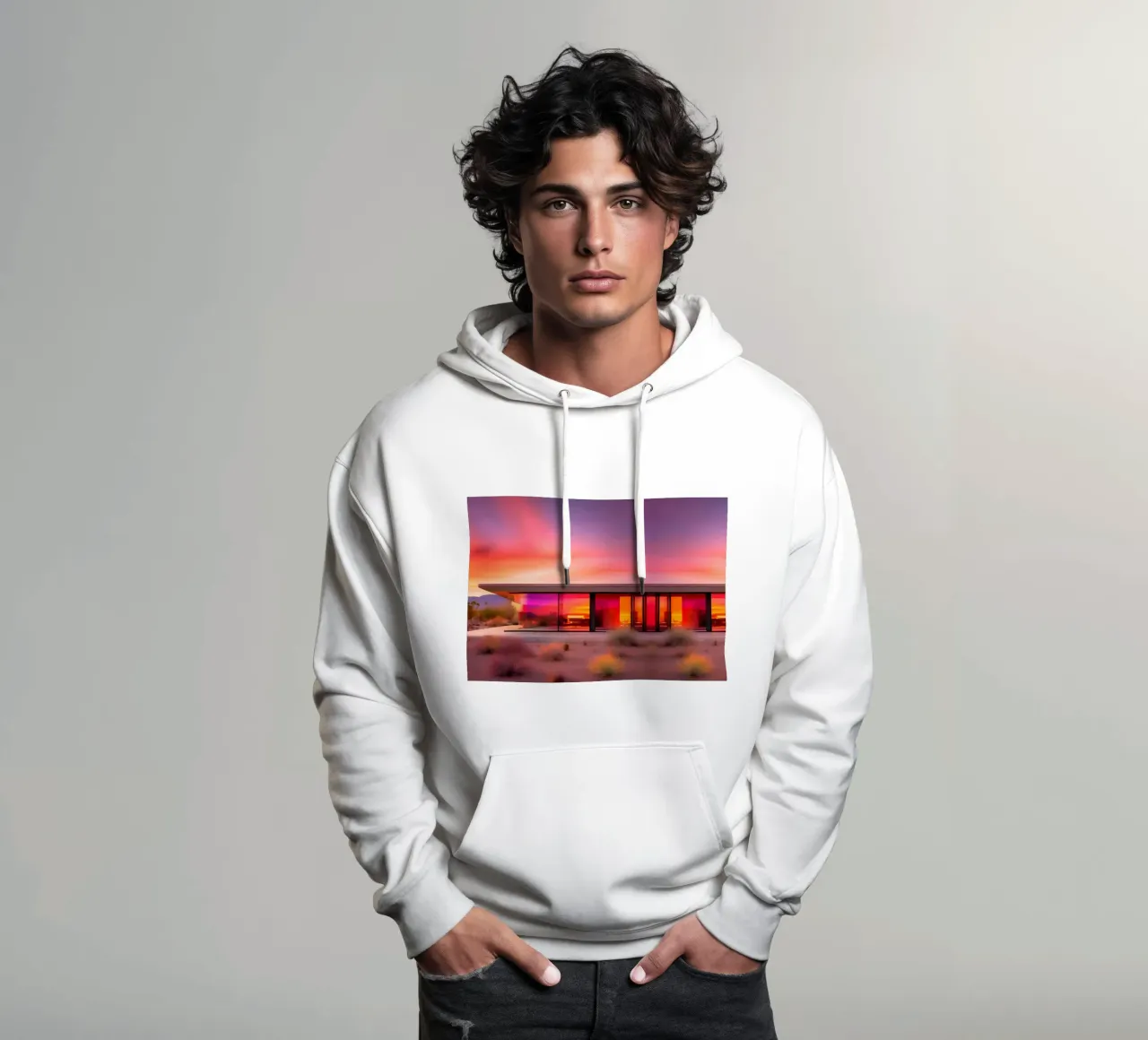 Californian Vibes felpa con cappuccio da ICONICA Art Studio