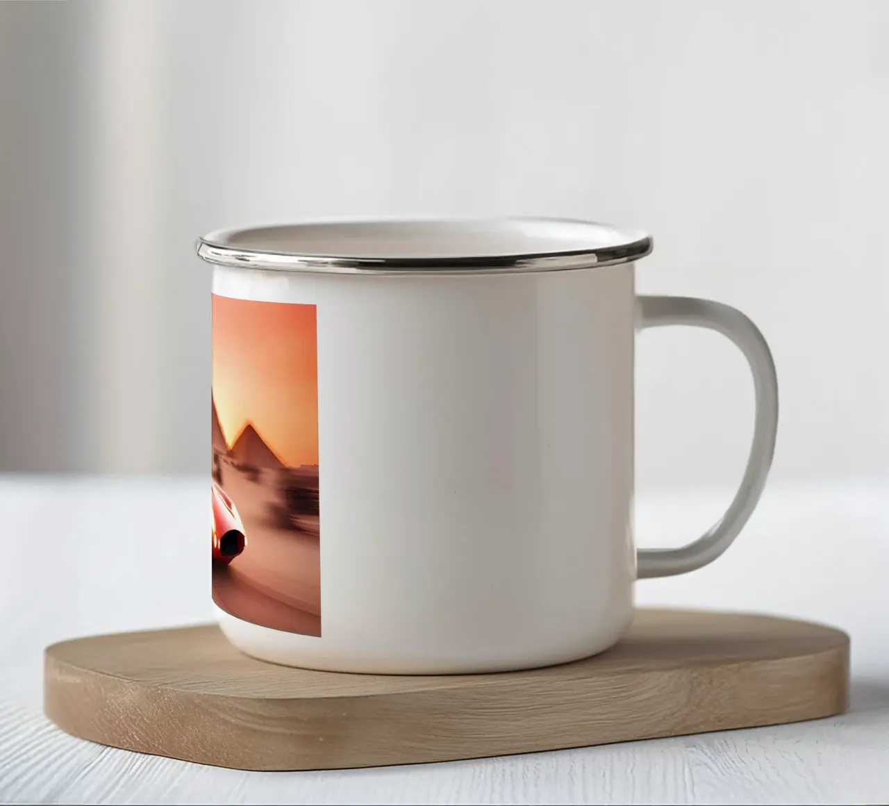 Pyramides astrales tazza in smalto da ICONICA Art Studio