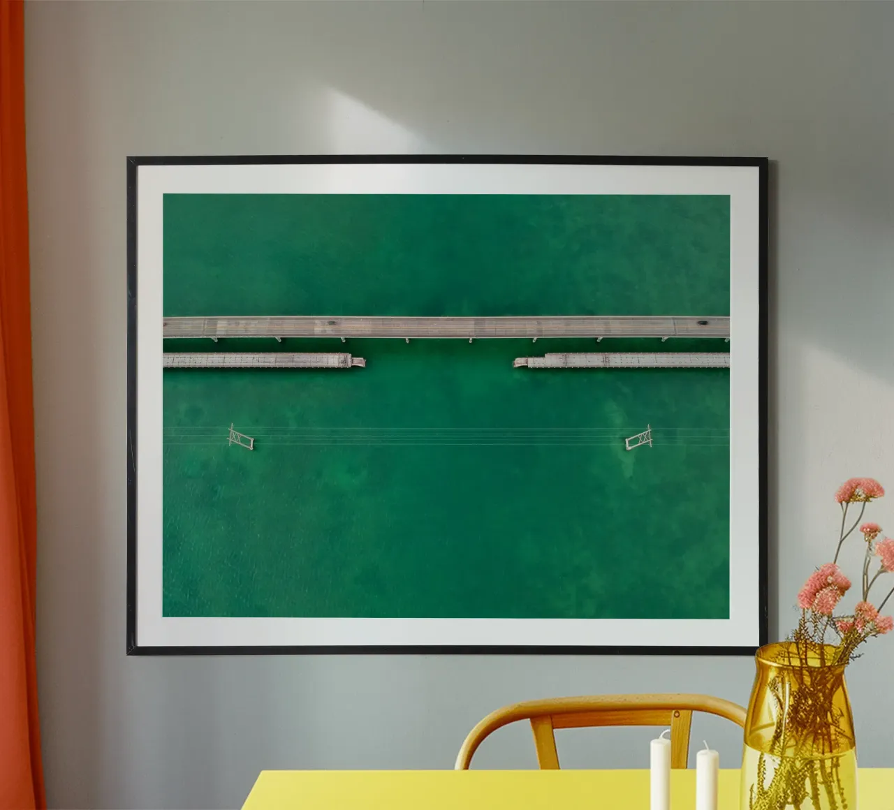 Ponte in Florida poster con telaio in alluminio da anderm