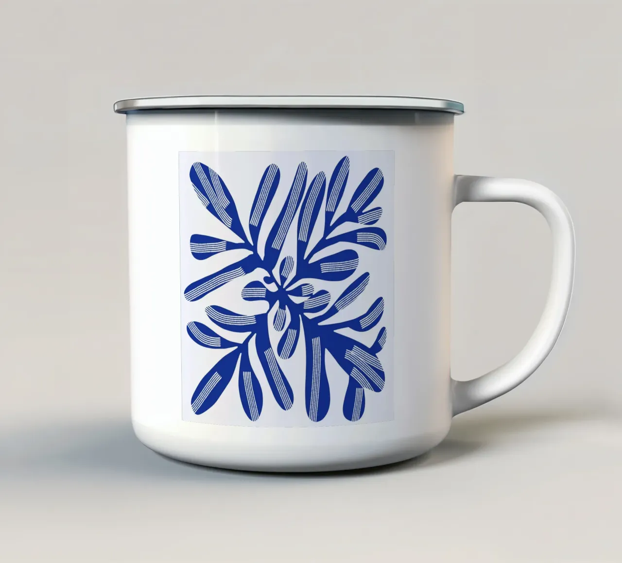 Fogliame blu tazza in smalto da Little Dean