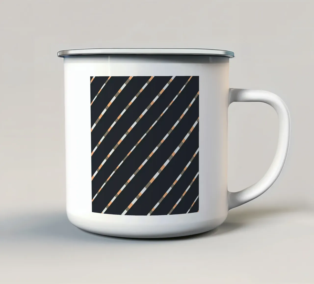 Tessitura a righe 05 tazza in smalto da Little Dean