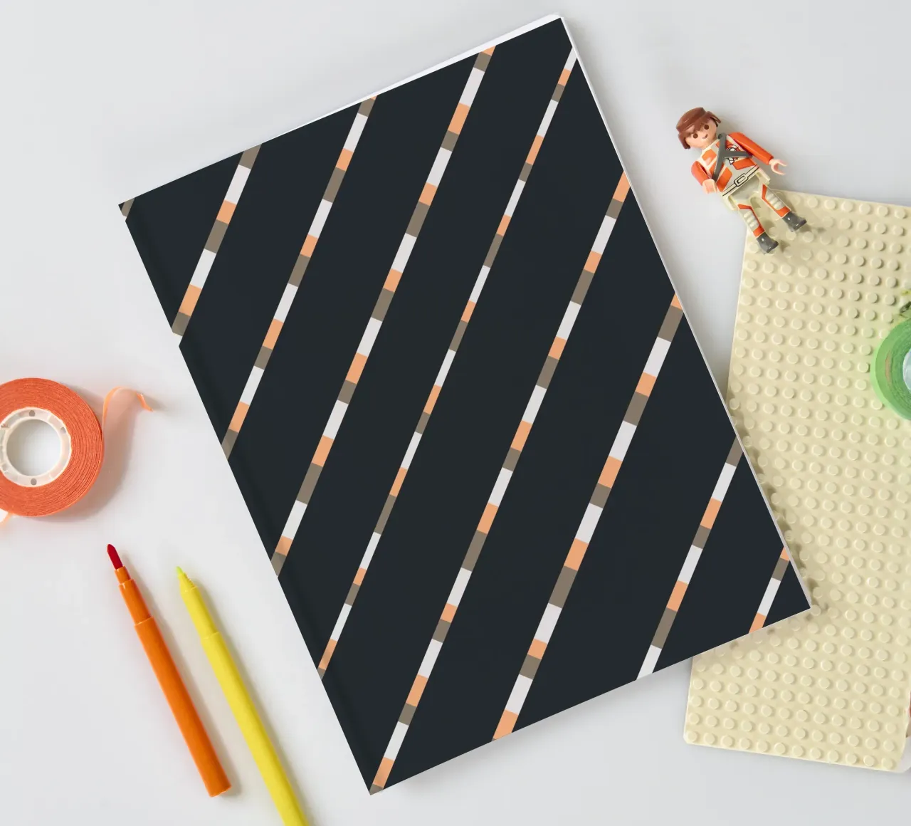 Weaving stripe pattern 05 notebook by Little Dean