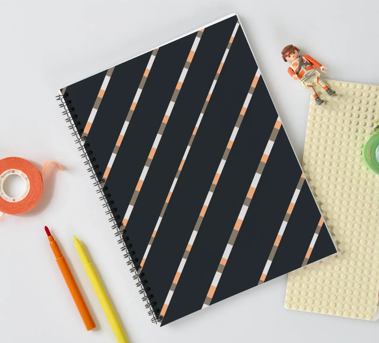 Weaving stripe pattern 05 spiral notebook by Little Dean