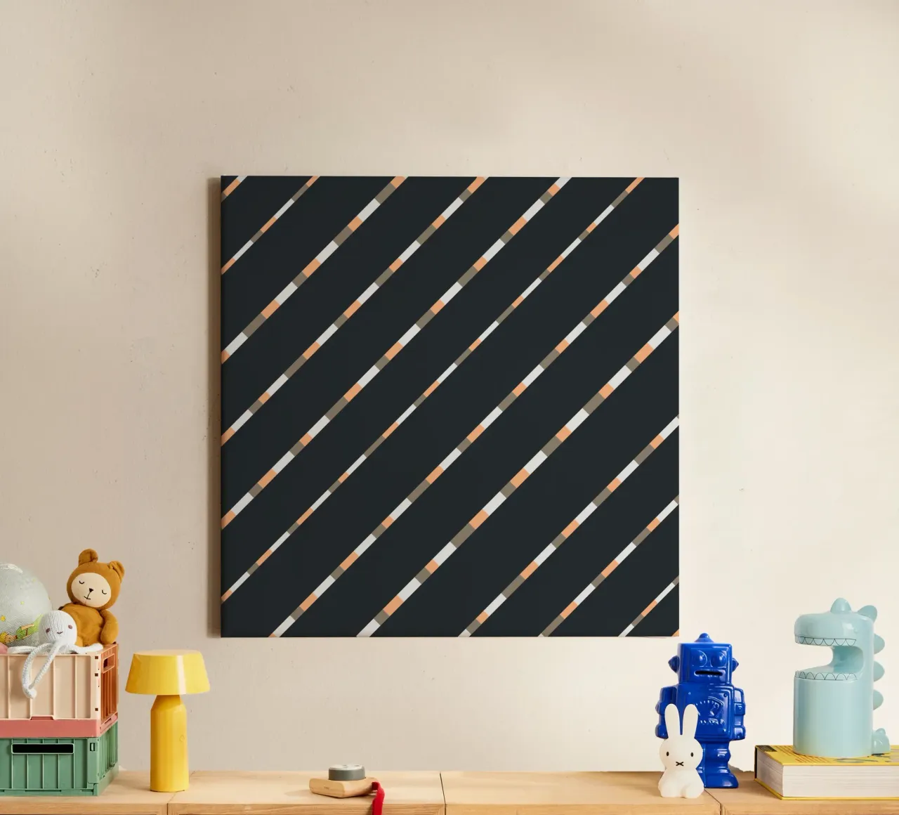 Weaving stripe pattern 05 canvas with Floater frame by Little Dean