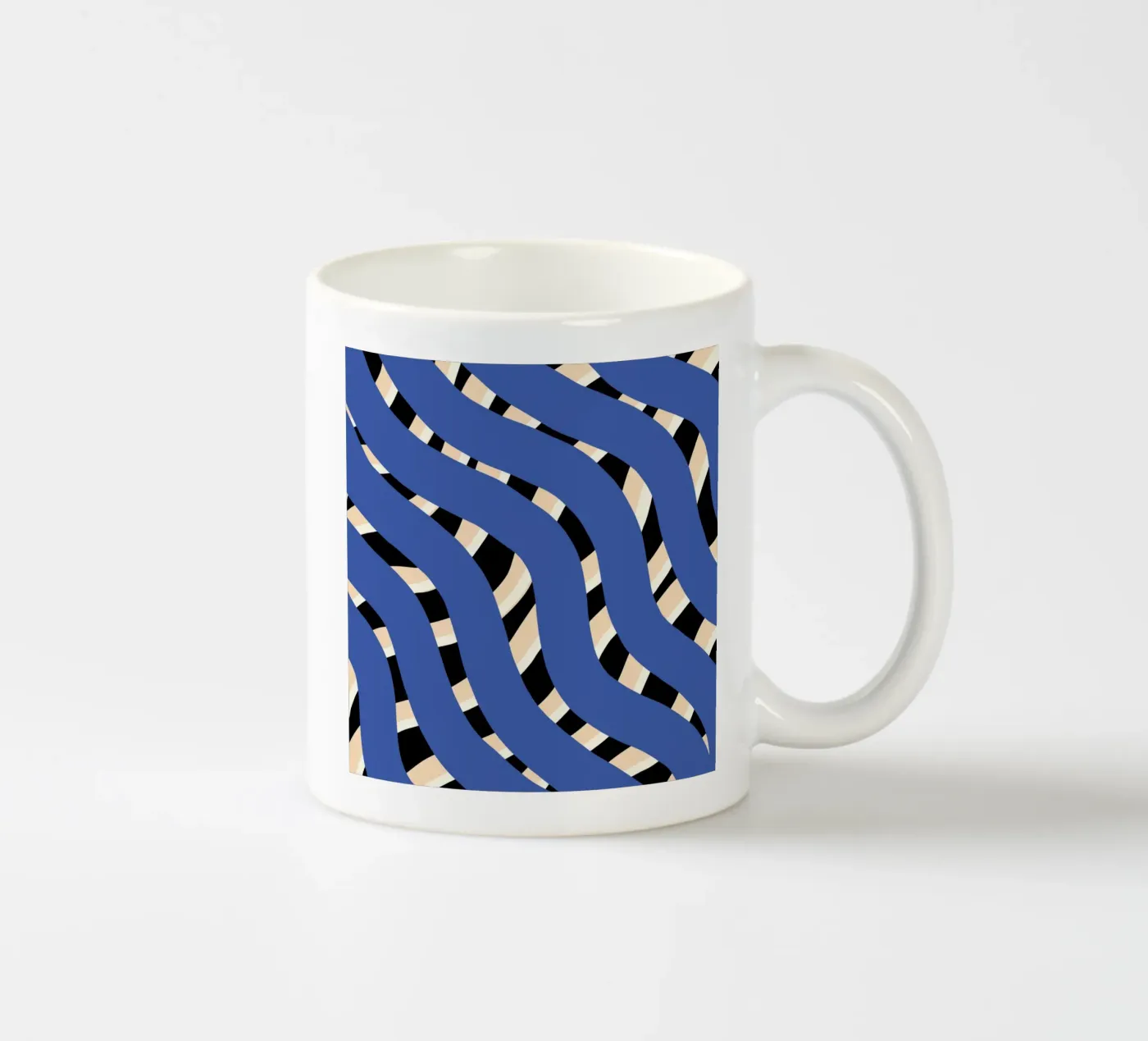 Weaving stripe pattern 06 ceramic mug by Little Dean
