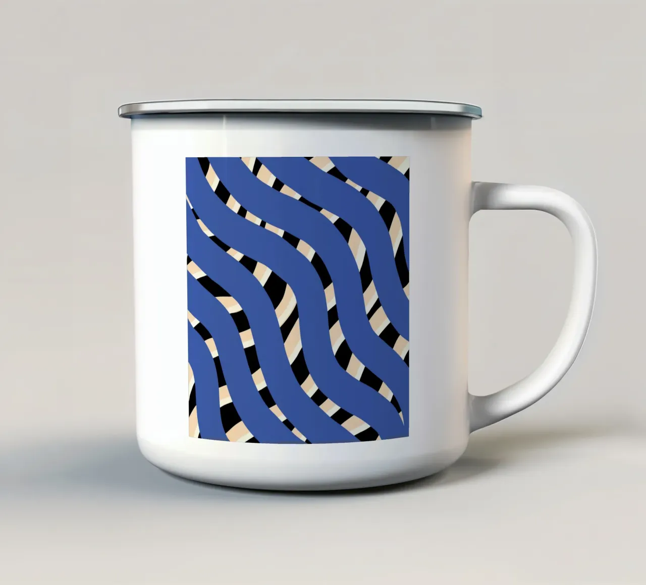 Tessitura a righe 06 tazza in smalto da Little Dean