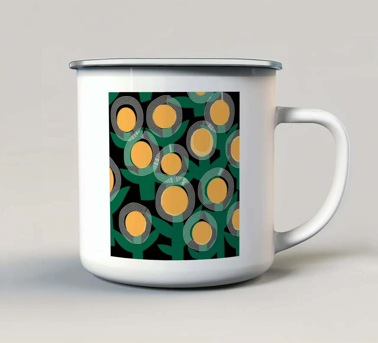 Fiore solare radiante tazza in smalto da Little Dean