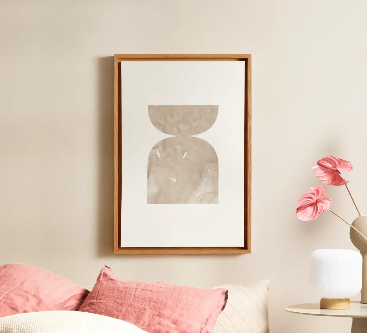 Forme geometriche ad acquerello 1 tela con Cornice a cassetta da NouveauPrints