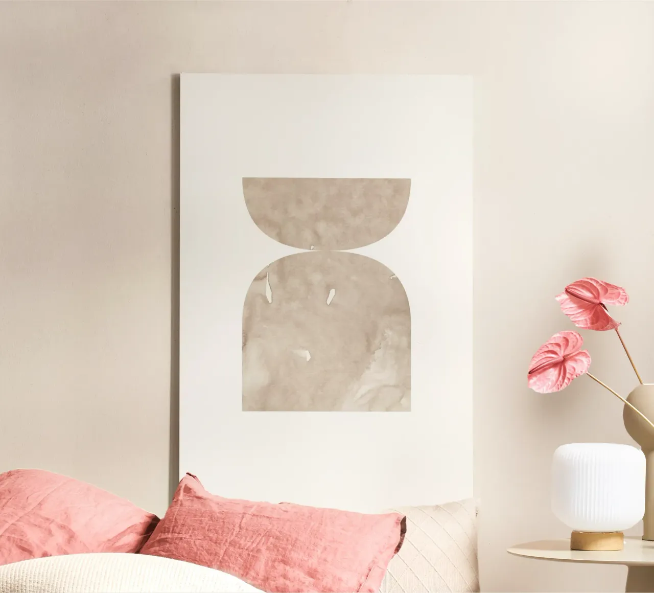 Forme geometriche ad acquerello 1 tela con Cornice a cassetta da NouveauPrints