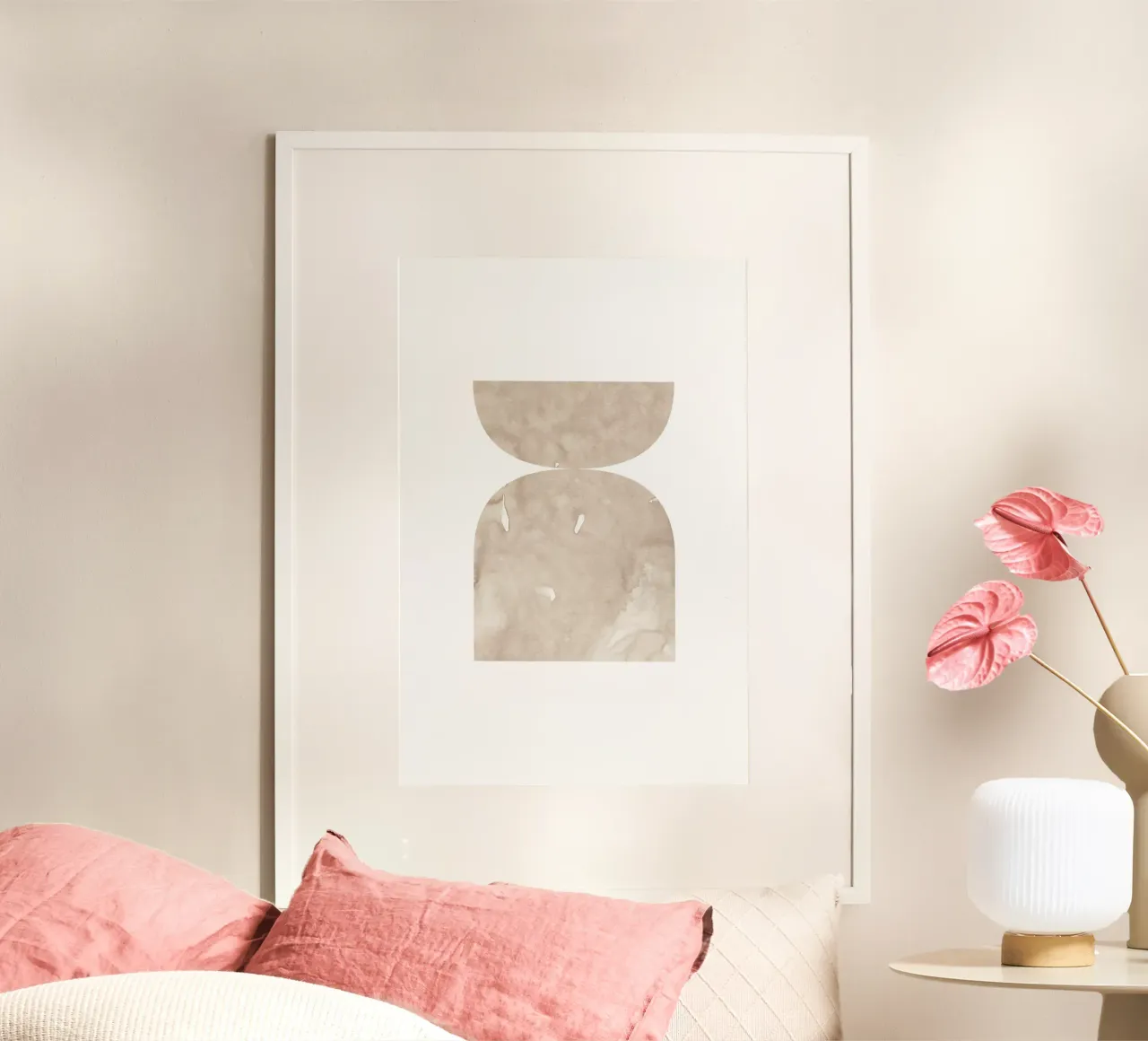 Forme geometriche ad acquerello 1 poster con telaio in legno da NouveauPrints